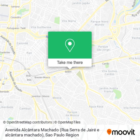 Mapa Avenida Alcântara Machado (Rua Serra de Jairé e alcântara machado)