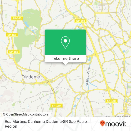 Mapa Rua Martins, Canhema Diadema-SP
