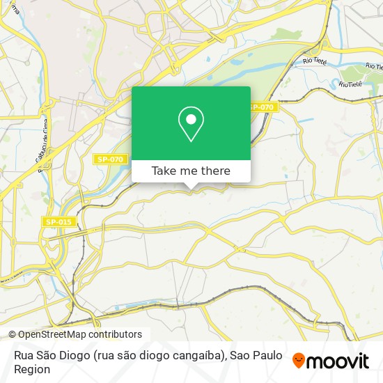 Mapa Rua São Diogo (rua são diogo cangaíba)