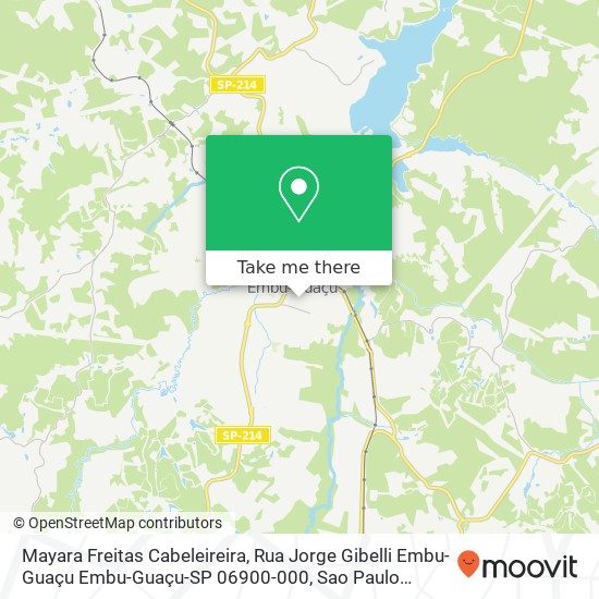 Mapa Mayara Freitas Cabeleireira, Rua Jorge Gibelli Embu-Guaçu Embu-Guaçu-SP 06900-000