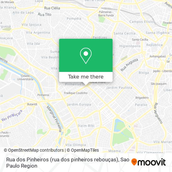 Rua dos Pinheiros (rua dos pinheiros rebouças) map