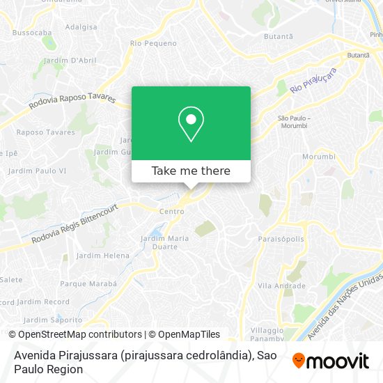 Mapa Avenida Pirajussara (pirajussara cedrolândia)