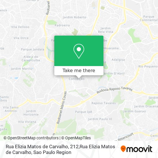 Rua Elizia Matos de Carvalho, 212,Rua Elizia Matos de Carvalho map