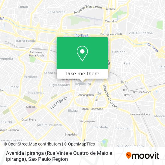 Avenida Ipiranga (Rua Vinte e Quatro de Maio e ipiranga) map