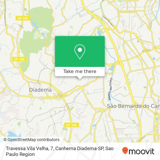 Mapa Travessa Vila Velha, 7, Canhema Diadema-SP