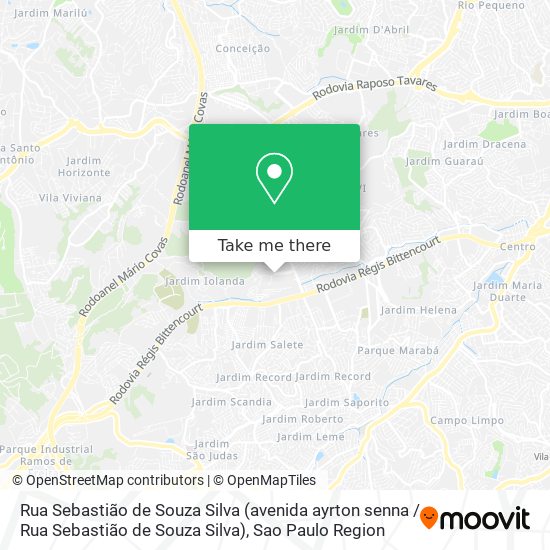 Rua Sebastião de Souza Silva (avenida ayrton senna / Rua Sebastião de Souza Silva) map