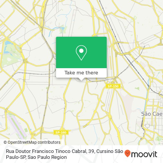 Mapa Rua Doutor Francisco Tinoco Cabral, 39, Cursino São Paulo-SP