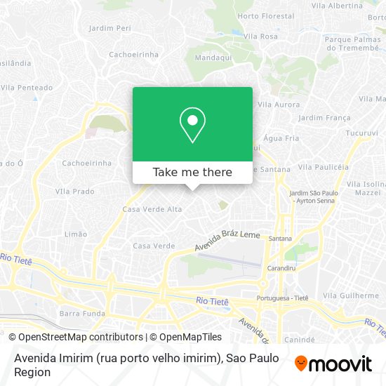 Avenida Imirim (rua porto velho imirim) map