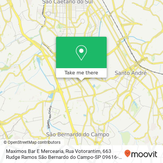 Mapa Maximos Bar E Mercearia, Rua Votorantim, 663 Rudge Ramos São Bernardo do Campo-SP 09616-000
