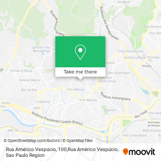 Mapa Rua Américo Vespúcio, 100,Rua Américo Vespúcio