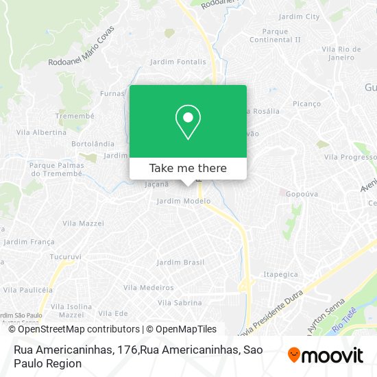 Mapa Rua Americaninhas, 176,Rua Americaninhas