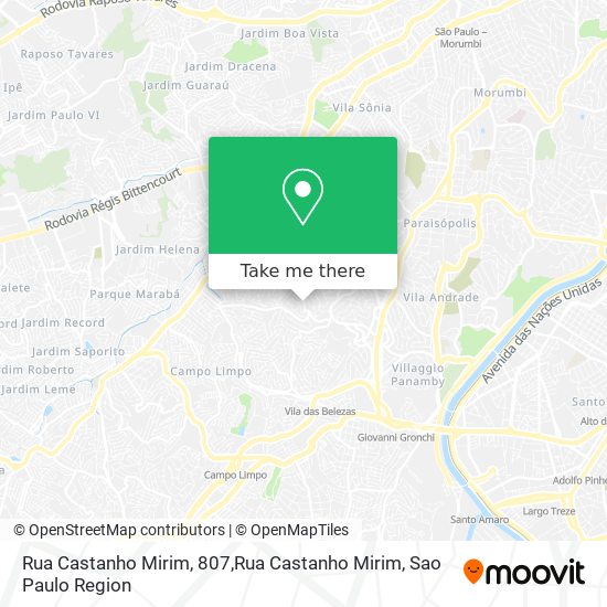 Mapa Rua Castanho Mirim, 807,Rua Castanho Mirim