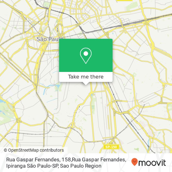 Rua Gaspar Fernandes, 158,Rua Gaspar Fernandes, Ipiranga São Paulo-SP map