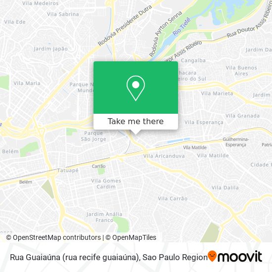 Rua Guaiaúna (rua recife guaiaúna) map