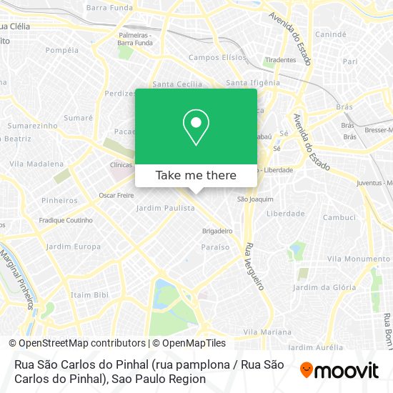 Mapa Rua São Carlos do Pinhal (rua pamplona / Rua São Carlos do Pinhal)