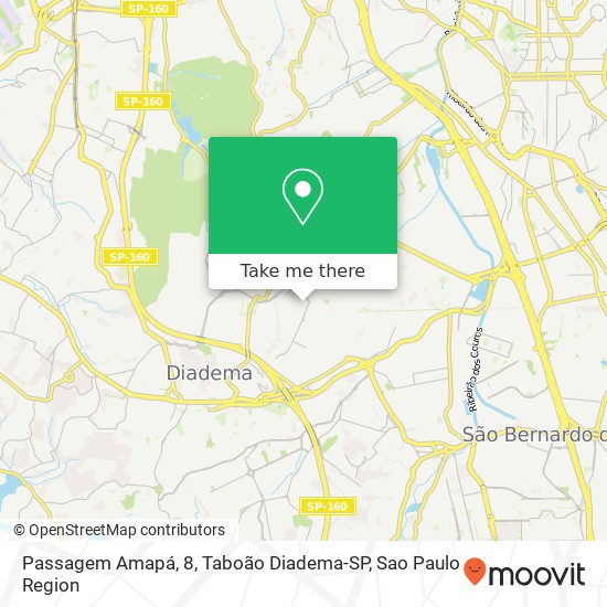 Mapa Passagem Amapá, 8, Taboão Diadema-SP