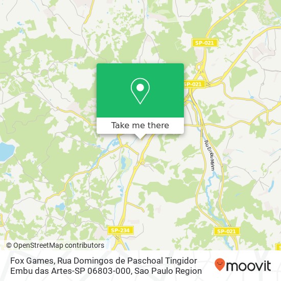 Fox Games, Rua Domingos de Paschoal Tingidor Embu das Artes-SP 06803-000 map