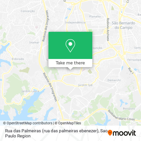 Rua das Palmeiras (rua das palmeiras ebenezer) map