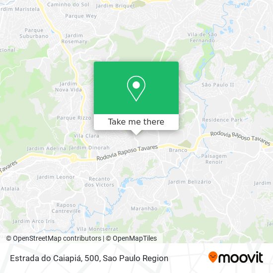 Estrada do Caiapiá, 500 map