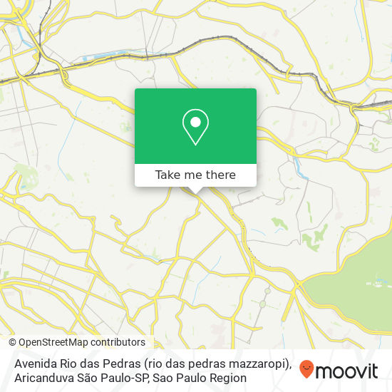 Avenida Rio das Pedras (rio das pedras mazzaropi), Aricanduva São Paulo-SP map