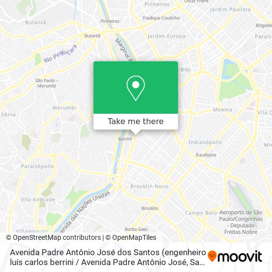 Mapa Avenida Padre Antônio José dos Santos