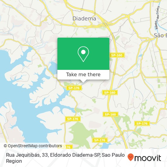 Rua Jequitibás, 33, Eldorado Diadema-SP map