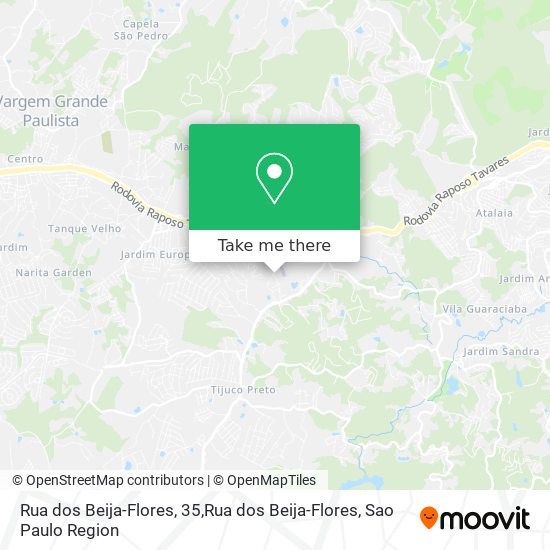 Mapa Rua dos Beija-Flores, 35,Rua dos Beija-Flores