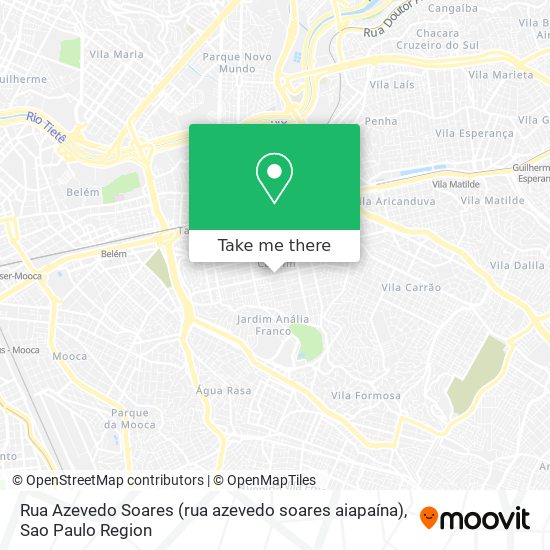 Mapa Rua Azevedo Soares (rua azevedo soares aiapaína)