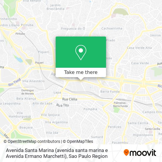 Mapa Avenida Santa Marina (avenida santa marina e Avenida Ermano Marchetti)