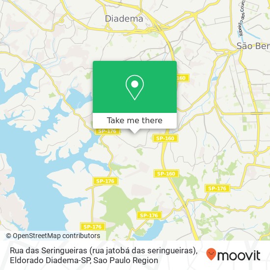 Mapa Rua das Seringueiras (rua jatobá das seringueiras), Eldorado Diadema-SP