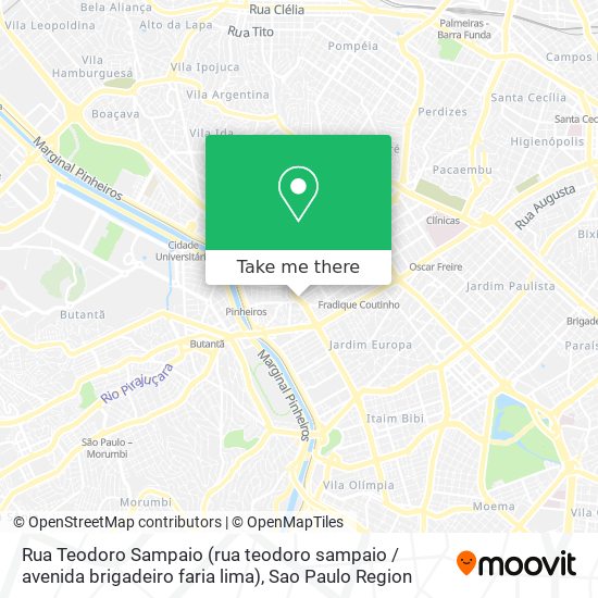 Rua Teodoro Sampaio (rua teodoro sampaio / avenida brigadeiro faria lima) map