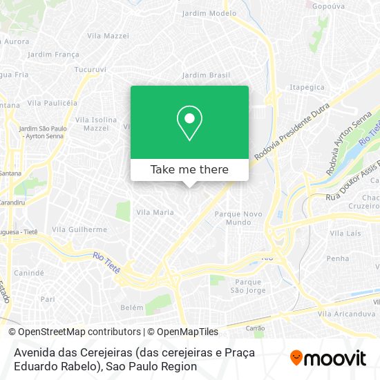 Mapa Avenida das Cerejeiras (das cerejeiras e Praça Eduardo Rabelo)