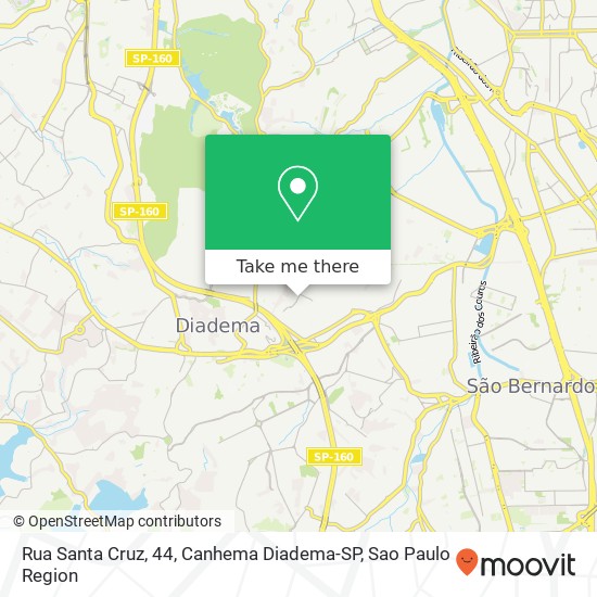 Rua Santa Cruz, 44, Canhema Diadema-SP map