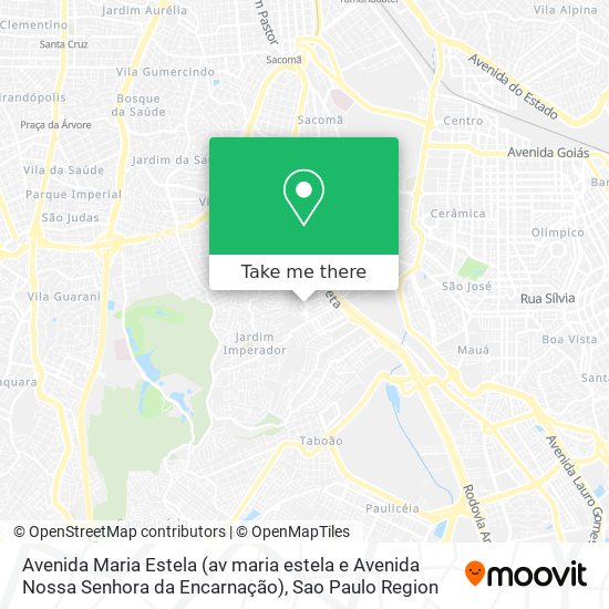 Mapa Avenida Maria Estela (av maria estela e Avenida Nossa Senhora da Encarnação)