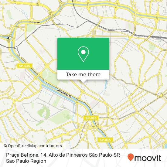 Praça Betione, 14, Alto de Pinheiros São Paulo-SP map