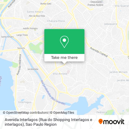 Mapa Avenida Interlagos (Rua do Shopping Interlagos e interlagos)