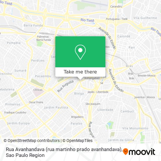 Mapa Rua Avanhandava (rua martinho prado avanhandava)