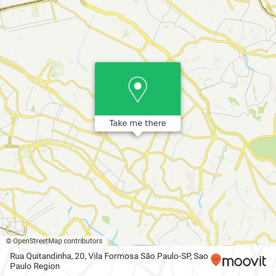 Mapa Rua Quitandinha, 20, Vila Formosa São Paulo-SP