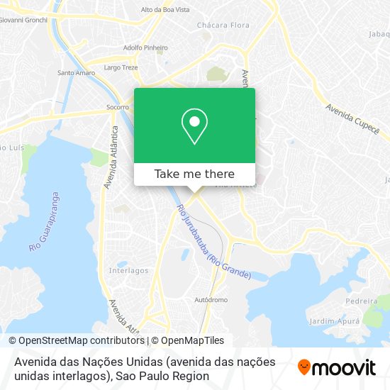 Mapa Avenida das Nações Unidas (avenida das nações unidas interlagos)