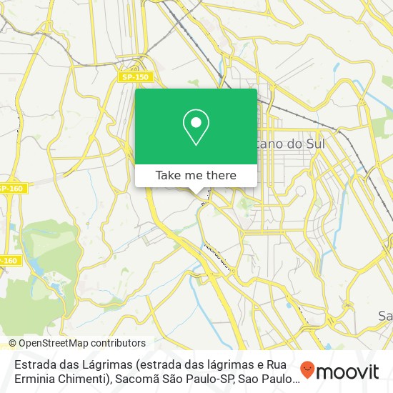 Mapa Estrada das Lágrimas (estrada das lágrimas e Rua Erminia Chimenti), Sacomã São Paulo-SP