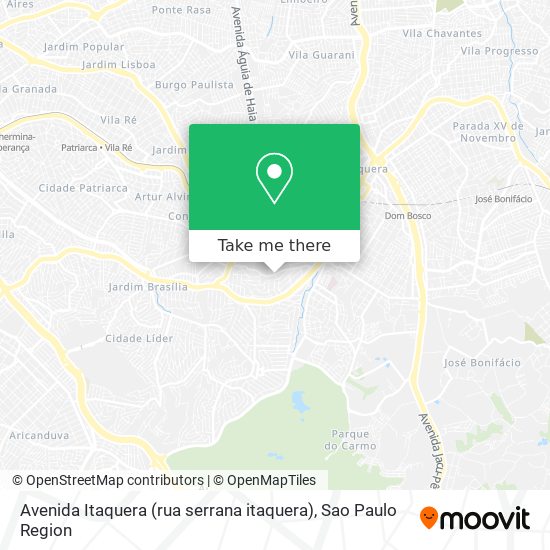 Mapa Avenida Itaquera (rua serrana itaquera)