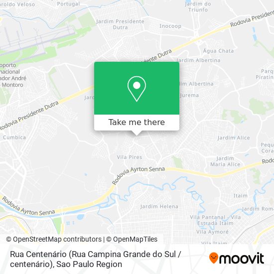 Rua Centenário (Rua Campina Grande do Sul / centenário) map