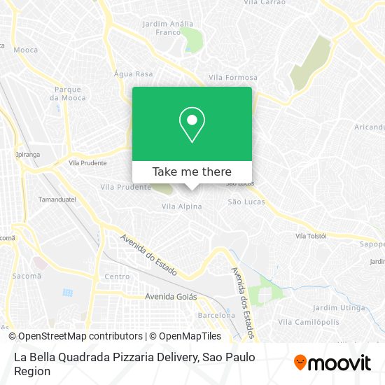 Mapa La Bella Quadrada Pizzaria Delivery