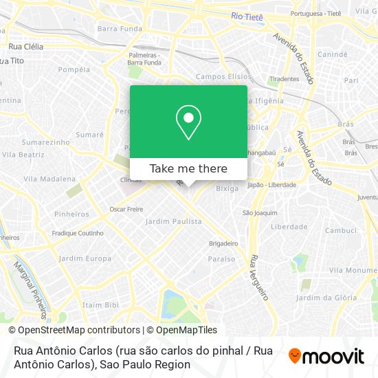 Rua Antônio Carlos (rua são carlos do pinhal / Rua Antônio Carlos) map