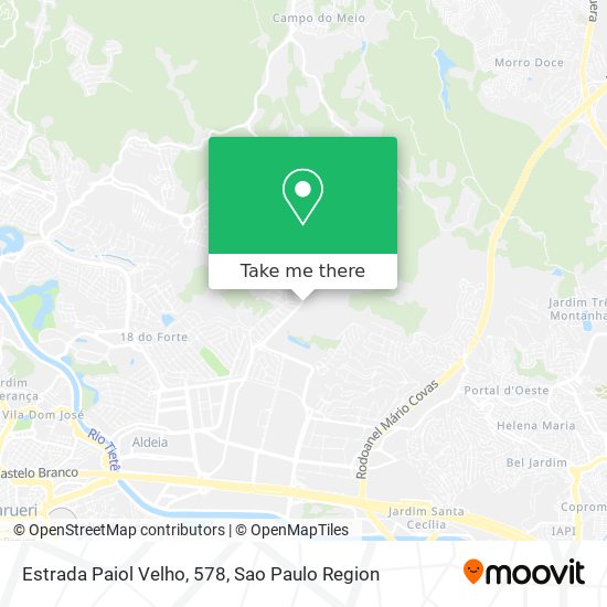 Mapa Estrada Paiol Velho, 578