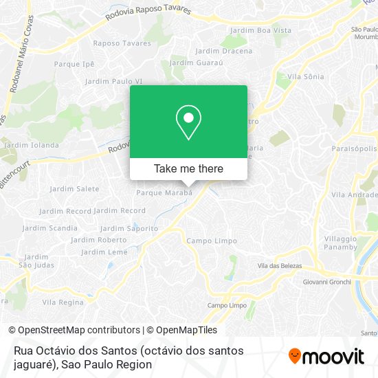 Rua Octávio dos Santos (octávio dos santos jaguaré) map