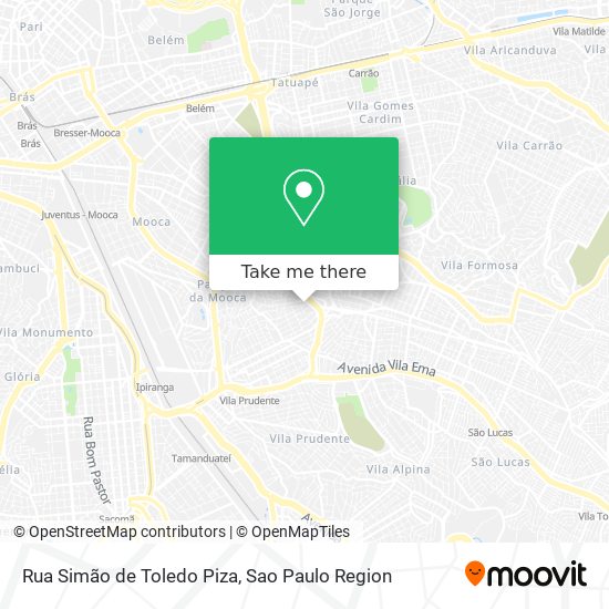 Mapa Rua Simão de Toledo Piza