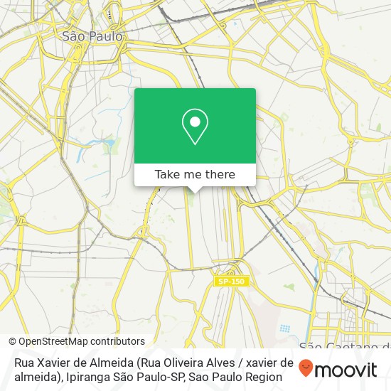 Rua Xavier de Almeida (Rua Oliveira Alves / xavier de almeida), Ipiranga São Paulo-SP map