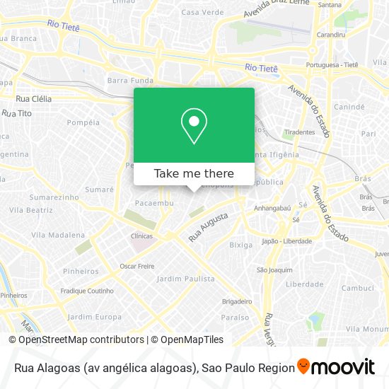 Mapa Rua Alagoas (av angélica alagoas)