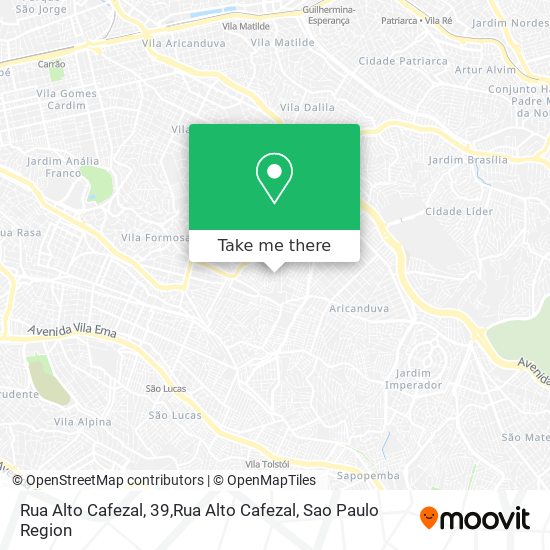 Mapa Rua Alto Cafezal, 39,Rua Alto Cafezal